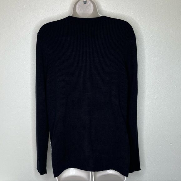 Lane Bryant Sequin Front Zip Up Moto Bomber Cardigan Black Rib Knit Women 18/20 - Picture 7 of 14